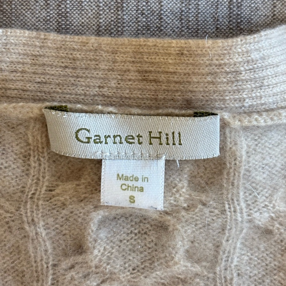 Garnet Hill Cashmere Cable Knit Open Cardigan - Picture 8 of 16